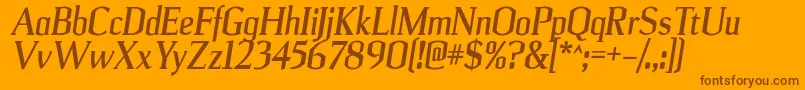 Шрифт UlianrgBolditalic – коричневые шрифты на оранжевом фоне