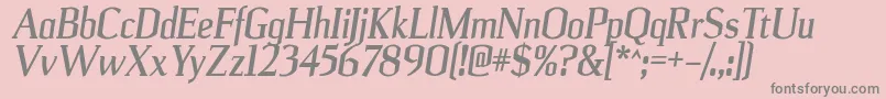 UlianrgBolditalic-Schriftart – Graue Schriften auf rosa Hintergrund