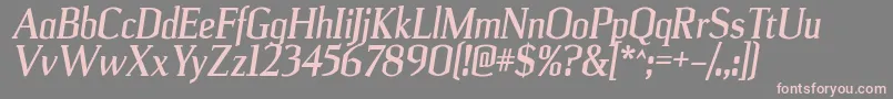 Weitere Informationen zur UlianrgBolditalic-Schriftart UlianrgBolditalic-Schriftart – Rosa Schriften auf grauem Hintergrund