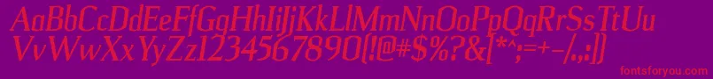 UlianrgBolditalic Font – Red Fonts on Purple Background