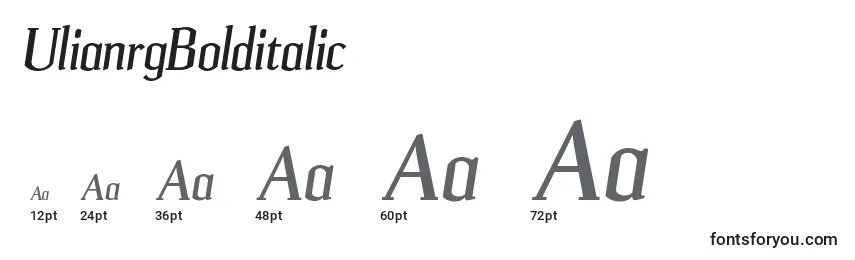 UlianrgBolditalic Font Sizes