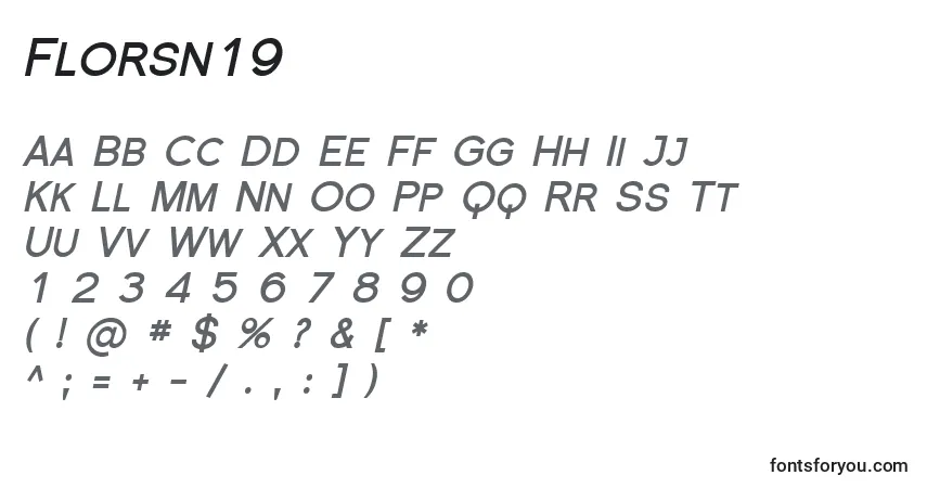 Schriftart Florsn19 – Alphabet, Zahlen, spezielle Symbole
