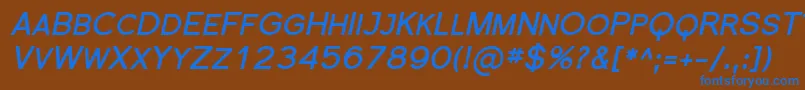 Florsn19 Font – Blue Fonts on Brown Background