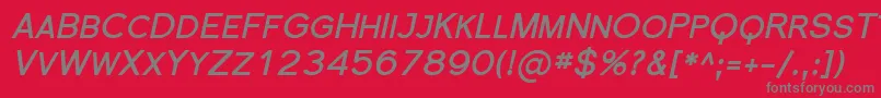 フォントFlorsn19 – 赤い背景に灰色の文字