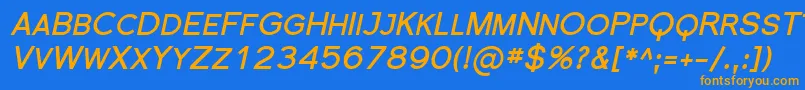 Florsn19 Font – Orange Fonts on Blue Background
