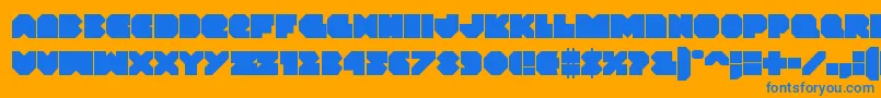 Vxrocket Font – Blue Fonts on Orange Background