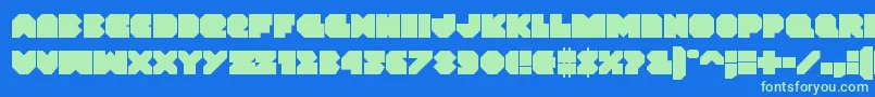 フォントVxrocket – 青い背景に緑のフォント
