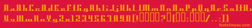 フォントAmericanaDreamsExpupright – 赤い背景にオレンジの文字