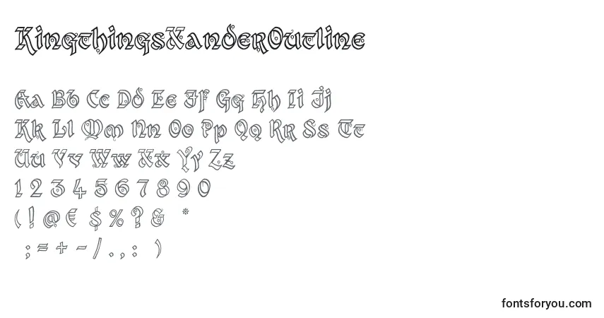 KingthingsXanderOutline-fontti – aakkoset, numerot, erikoismerkit