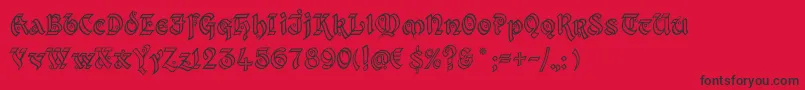 KingthingsXanderOutline Font – Black Fonts on Red Background