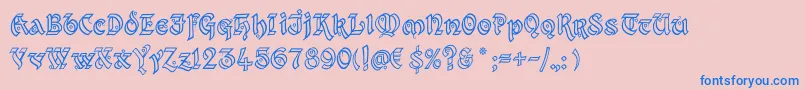 KingthingsXanderOutline Font – Blue Fonts on Pink Background