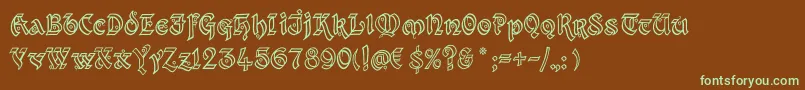 KingthingsXanderOutline Font – Green Fonts on Brown Background