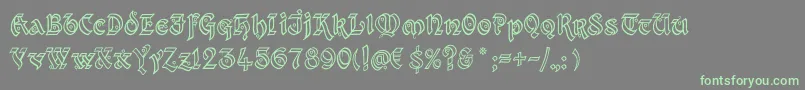 KingthingsXanderOutline Font – Green Fonts on Gray Background