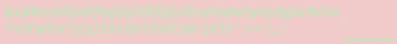 KingthingsXanderOutline Font – Green Fonts on Pink Background