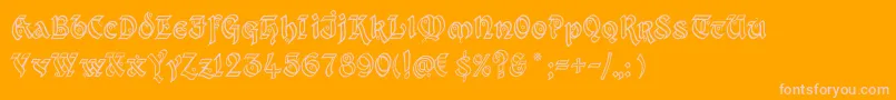 KingthingsXanderOutline-Schriftart – Rosa Schriften auf orangefarbenem Hintergrund