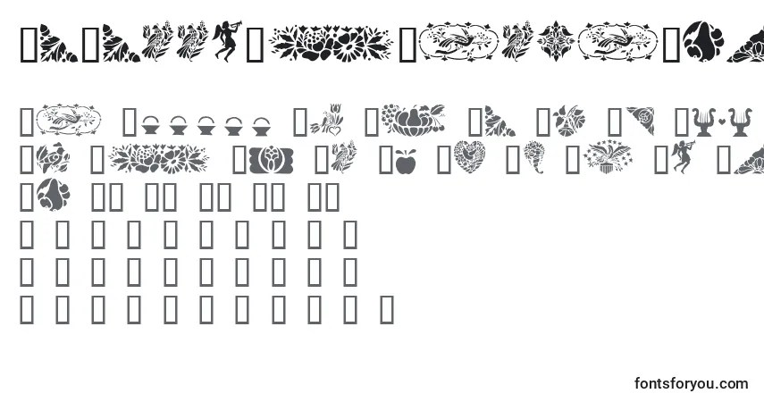 Czcionka GePennsylvaniaDutchIi – alfabet, cyfry, specjalne znaki