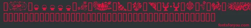 GePennsylvaniaDutchIi Font – Red Fonts on Black Background