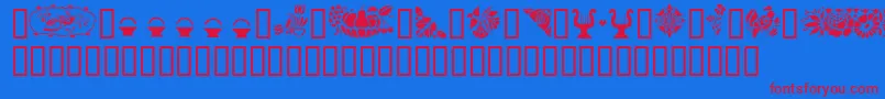 Weitere Informationen zur GePennsylvaniaDutchIi-Schriftart GePennsylvaniaDutchIi-Schriftart – Rote Schriften auf blauem Hintergrund