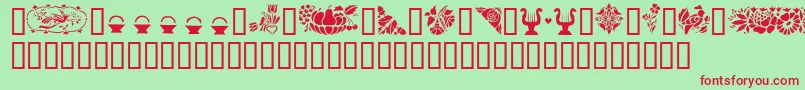 GePennsylvaniaDutchIi Font – Red Fonts on Green Background