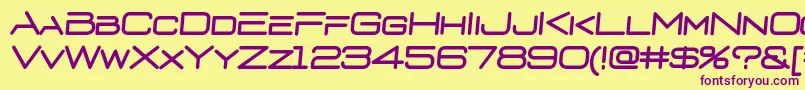 D3EuronismItalic Font – Purple Fonts on Yellow Background