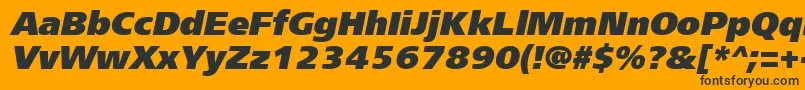 Frs96C-fontti – mustat fontit oranssilla taustalla