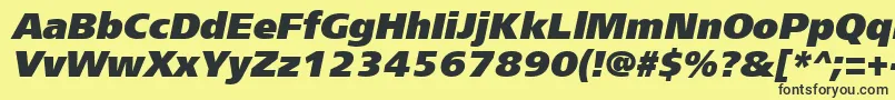 フォントFrs96C – 黒い文字の黄色い背景