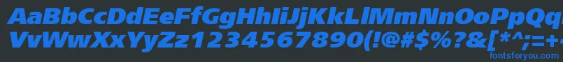 フォントFrs96C – 黒い背景に青い文字