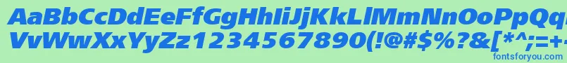 Frs96C Font – Blue Fonts on Green Background