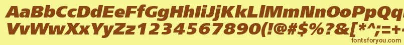 Frs96C Font – Brown Fonts on Yellow Background