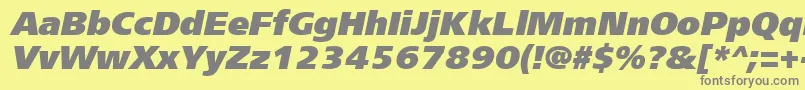 フォントFrs96C – 黄色の背景に灰色の文字