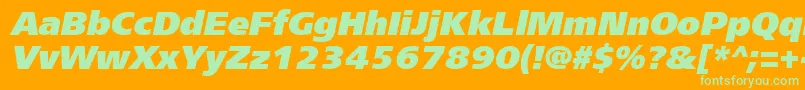 Шрифт Frs96C – зелёные шрифты на оранжевом фоне
