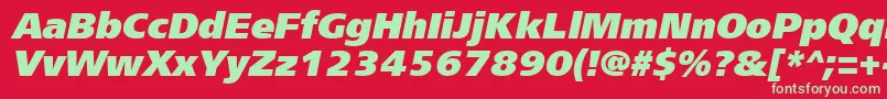 フォントFrs96C – 赤い背景に緑の文字