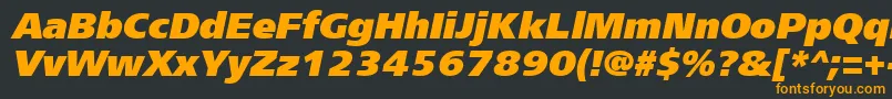 Frs96C Font – Orange Fonts on Black Background