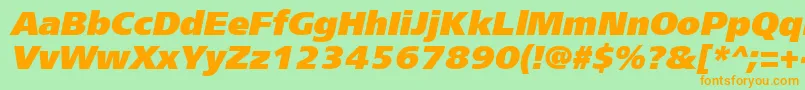 Frs96C Font – Orange Fonts on Green Background