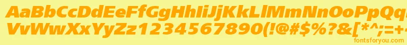 Frs96C-fontti – oranssit fontit keltaisella taustalla