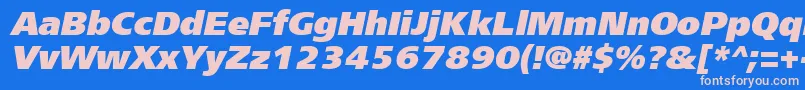 Frs96C Font – Pink Fonts on Blue Background