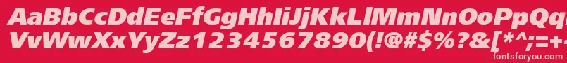 Frs96C Font – Pink Fonts on Red Background
