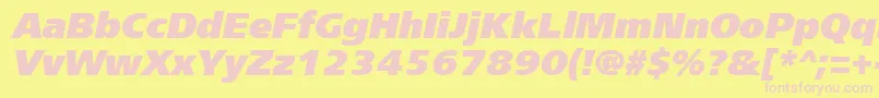 Frs96C Font – Pink Fonts on Yellow Background