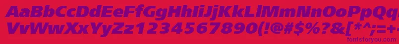 Czcionka Frs96C – fioletowe czcionki na czerwonym tle