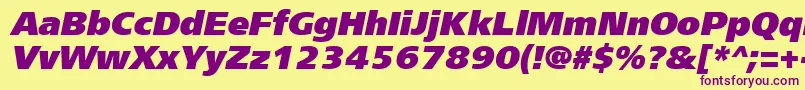 Frs96C-Schriftart – Violette Schriften auf gelbem Hintergrund