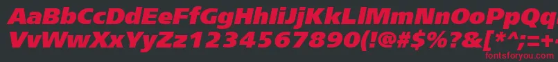 フォントFrs96C – 黒い背景に赤い文字