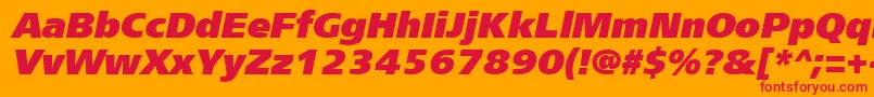 フォントFrs96C – オレンジの背景に赤い文字