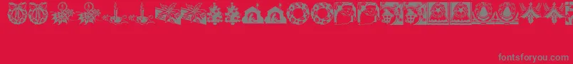 CobbShinnChristmasCuts-Schriftart – Graue Schriften auf rotem Hintergrund