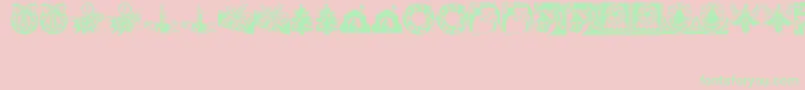 CobbShinnChristmasCuts Font – Green Fonts on Pink Background