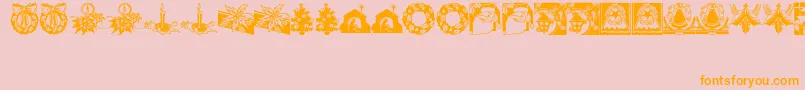 CobbShinnChristmasCuts-Schriftart – Orangefarbene Schriften auf rosa Hintergrund