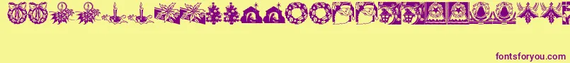 CobbShinnChristmasCuts Font – Purple Fonts on Yellow Background