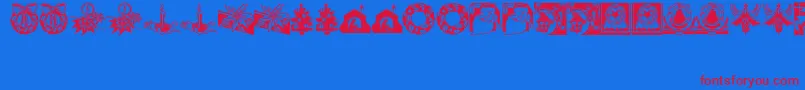 CobbShinnChristmasCuts Font – Red Fonts on Blue Background