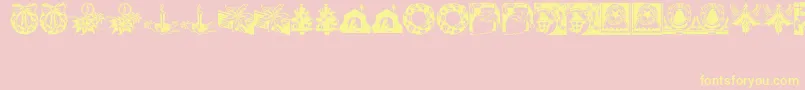 CobbShinnChristmasCuts Font – Yellow Fonts on Pink Background