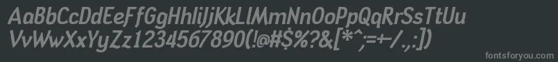 フォントTindogit – 黒い背景に灰色の文字