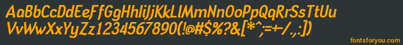 フォントTindogit – 黒い背景にオレンジの文字